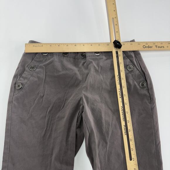 Club Monaco Pants Womens 0 Gray Button Front Straight Leg Nautical Sailor Style - Picture 5 of 7